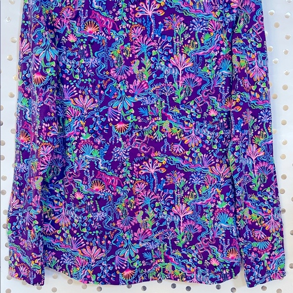 Lilly Pulitzer Luxletic Purple Berry Colony Conga Blythe Pullover UPF 50+ Top ~ - Picture 12 of 14